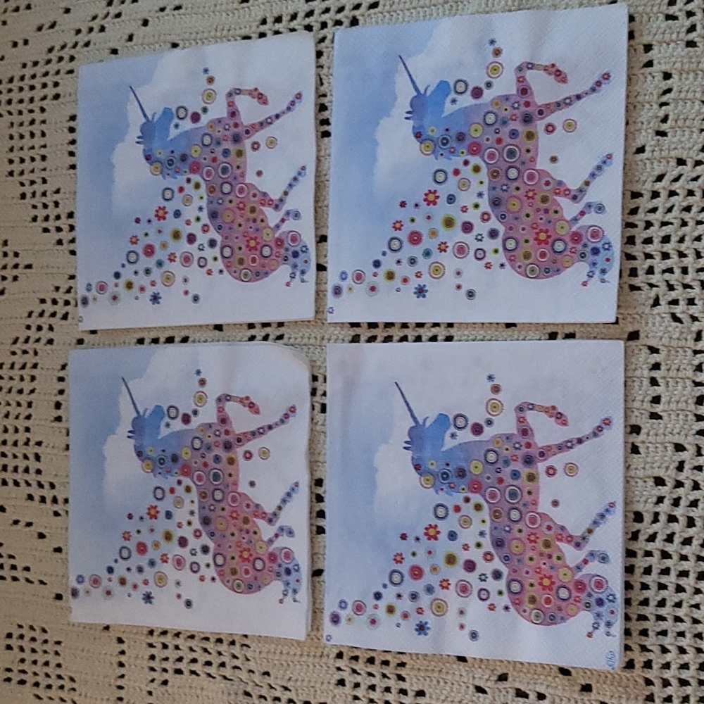 - Unicorn Napkins Decoupage Crafts